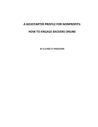 A Kickstarter Profile for Nonprofits