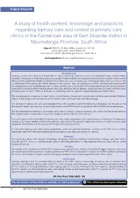 A Study of Health Workers' Knowledge and Practices Regarding Leprosy Care and Control at Primary Care Clinics in the Eerstehoe