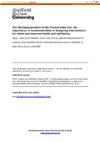 Appropriation of the Finnish Baby Box: the Importance of Sociomateriality in Designing Interventions for Infant and Maternal Health and Well-Being