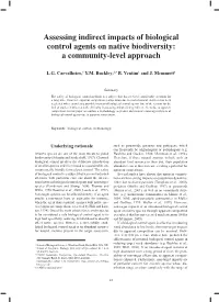 Assessing Indirect Impacts of Biological Control Agents on Native Biodiversity: a Community-Level Approach