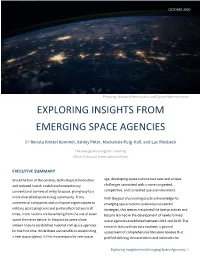 Exploring Insights from Emerging Space Agencies