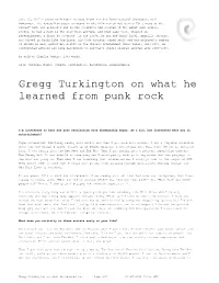 Gregg Turkington on What He Learned from Punk Rock