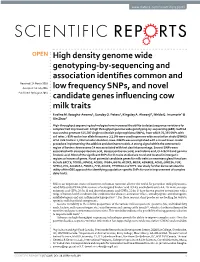 High Density Genome Wide Genotyping-By-Sequencing and Association