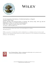 On the Geographical Distribution of Intellectual Qualities in England Author(S): Hyde Clarke Source: Journal of the Statistical Society of London, Vol
