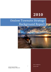Onslow Townsite Strategy Background Report