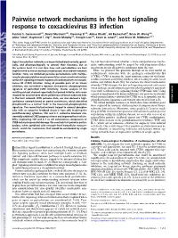 Pairwise Network Mechanisms in the Host Signaling Response to Coxsackievirus B3 Infection