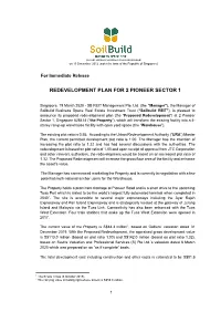 Redevelopment Plan for 2 Pioneer Sector 1