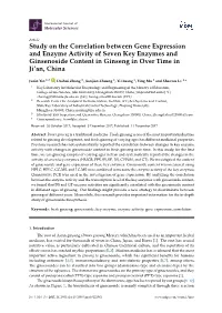 Study on the Correlation Between Gene Expression and Enzyme Activity of Seven Key Enzymes and Ginsenoside Content in Ginseng in Over Time in Ji’An, China