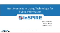 Best Practices in Using Technology for Public Information