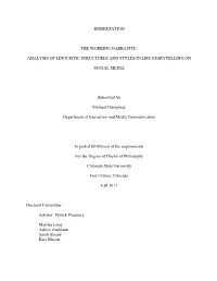 Dissertation the Working Narrative