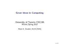Great Ideas in Computing