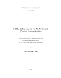 MIMO Enhancements for Air-To-Ground Wireless Communications