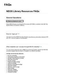 NEOS Library Resources Faqs