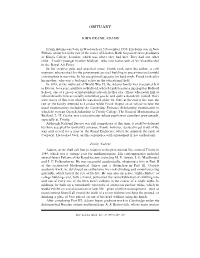 Obituary of Frank Adams