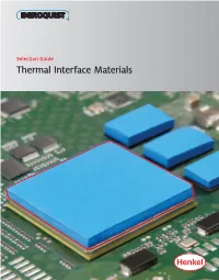 Thermal Interface Materials Table of Contents