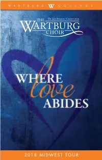 Wartburg Choir Run-Out Program 2018.Indd