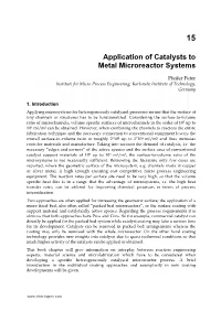 Application of Catalysts to Metal Microreactor Systems