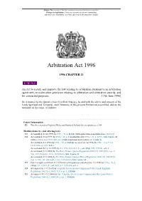 Arbitration Act 1996