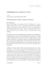 Autobiographie in Form Eines Tagebuchs Ab 17. April 1989