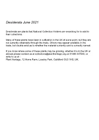 Desiderata June 2021