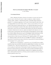 Fifty Years of Economic Development: What Have We Learned? by Irma Adelman Public Disclosure Authorized