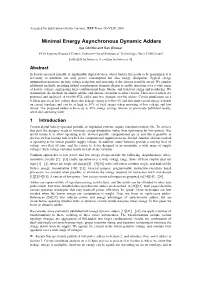Minimal Energy Asynchronous Dynamic Adders