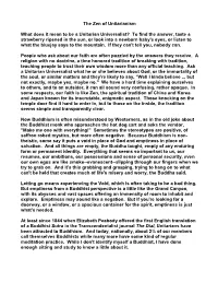 The Zen of Unitarianism