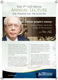 Annual Lecture on Financial Inclusion