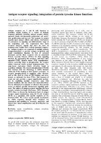 Antigen Receptor Signaling: Integration of Protein Tyrosine Kinase Functions