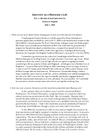 Interview on a Historian's Life