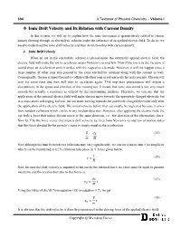 Ionic Drift Velocity and Its Relation with Current Density