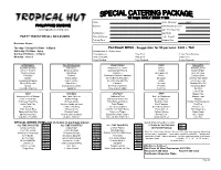 Parsippany Menu Hut 5