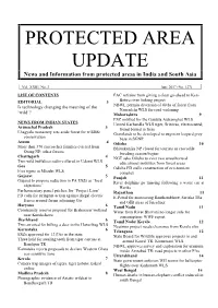 PROTECTED AREA UPDATE News and Information from Protected Areas in India and South Asia