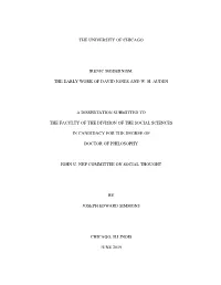 The Early Work of David Jones and Wh Auden A
