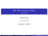 004: Macroeconomic Theory Lecture 22
