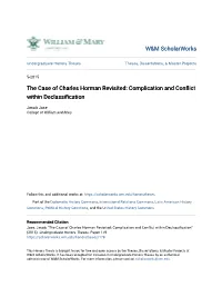 The Case of Charles Horman Revisited: Complication and Conflict Within Declassification