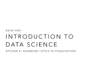 Advanced Topics in Visualization Today’S Menu