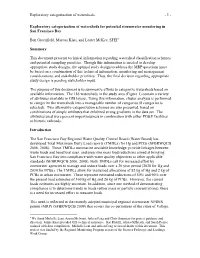 Categorization of Watersheds for Potential Stormwater Monitoring in San Francisco Bay