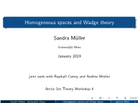 Homogeneous Spaces and Wadge Theory