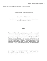 Language, Gesture & Brain Development 1 Running Head