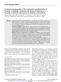 Prospective Assessment of Discontinuation and Reinitiation Of