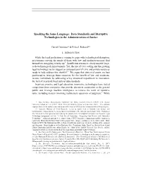 Speaking the Same Language: Data Standards and Disruptive Technologies in the Administration of Justice
