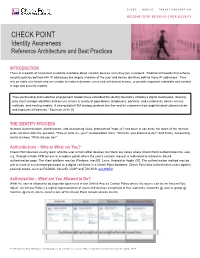 Identity Awareness Reference Architecture and Best Practices