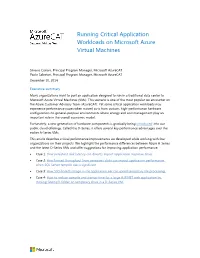 Running Critical Application Workloads on Microsoft Azure Virtual Machines