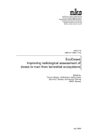 Ecodoses. Improving Radiological Assessment of Doses to Man from Terrestrial Ecosystems