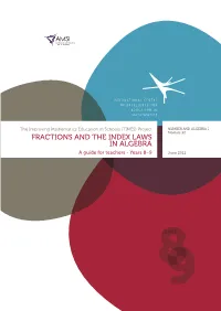 Fractions and the Index Laws in Algebra