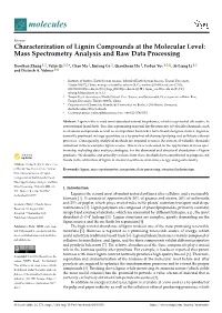 Mass Spectrometry Analysis and Raw Data Processing