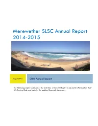 Merewether SLSC Annual Report 2014-2015