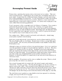 Screenplay Format Guide