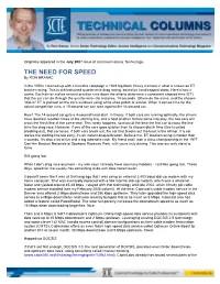 THE NEED for SPEED by RON HRANAC